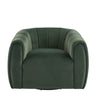 Vela Fauteuil Club Moderne en Velours Pivotant a Coque, Noir, Vert Olive