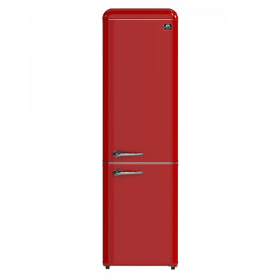 Forno Storico 22 Inch Retro Bottom Freezer Fridge in Red, 9 cu.ft. - FFFFD1745-22RED | Refrigerateur Storico de 22 po style retro avec congelateur inferieur, rouge, 9 pi³ - FFFFD1745-22RED