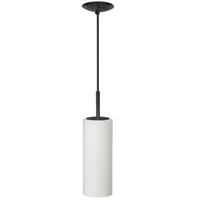 Luminaire suspendu Paza de Dainolite en verre blanc, avec fini noir mat et 1 ampoule