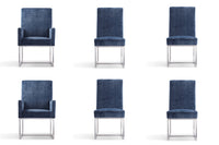 Ensemble moderne de 6 chaises de salle a manger Element en bleu