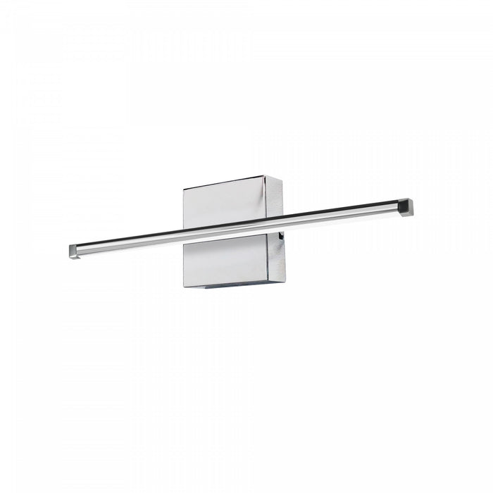 Applique murale horizontale Array de Dainolite en acrylique blanc qui diffuse la lumière, avec fini chromé poli et ampoule à DEL de 19 W