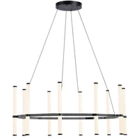 Lustre Corvette de Dainolite en acrylique blanc qui diffuse la lumière, avec fini noir mat et ampoule de 60 W