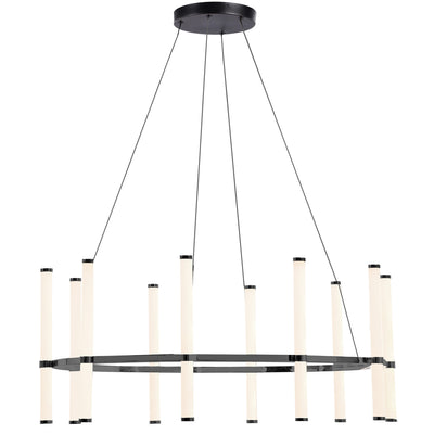 Dainolite Corvette Chandelier 60w Matte Black White Acrylic Diffuser Lamp|Lustre Corvette de Dainolite en acrylique blanc qui diffuse la lumière, avec fini noir mat et ampoule de 60 W