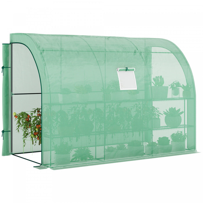 Outsunny Serre De Jardinage De Plain-pied Exterieure, Vert