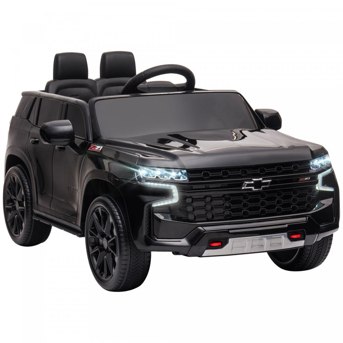 Aosom Chevrolet Voiture Electrique Sous Licence 12 V Pour Enfants Avec Telecommande, Klaxon, Cadeau Pour Garcons Et Filles De 3 A 6 Ans Avec Lecteur De Musique, Voiture Electrique Pour Enfants, Noir