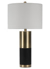 Lampe de table cylindrique de 26 po en métal et en bois