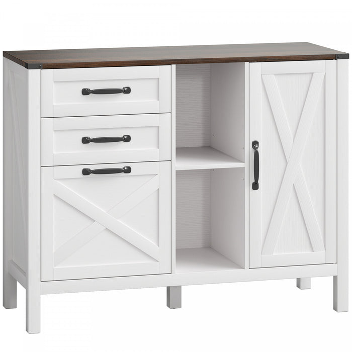 HOMCOM Classeur Lateral avec Tiroirs, Blanc