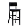Tabouret bar contemporain Torino en similicuir - noir