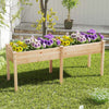 Lit De Jardin Eleve Costway Exterieur Avec Les Jambes 73x23x30in Boite De Planteur En Bois Avec Panneau Diviseur Beige