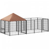 Outdoor Dog Kennel With Rotating And Adjustable Height Bowls