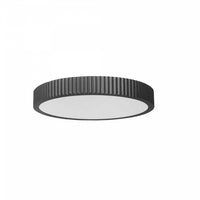 Plafonnier affleuré Nabisco de Dainolite en acrylique blanc qui diffuse la lumière, avec fini noir mat et ampoule à DEL de 30 W