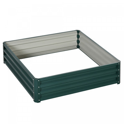Outsunny 4' X 4' X 1' Raised Garden Bed Box With Weatherized Steel Frame For Vegetables, Flowers, & |Outsunny Parterre De Fleur Carre Potager De Jardin Jardinieres Bac A Fleurs Panneaux Modulables En A