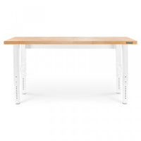 Établi de 6 pi à hauteur réglable en bois franc de Gladiator - blanc martelé