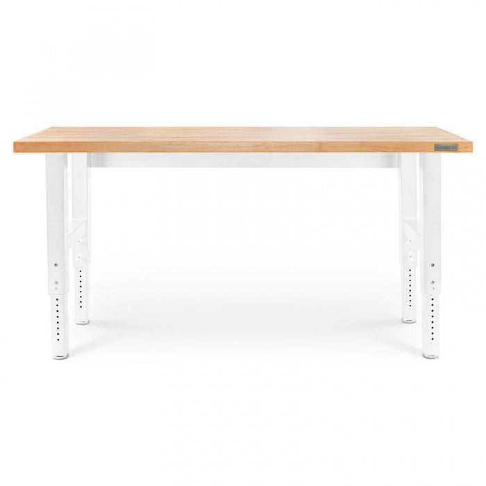 Établi de 6 pi à hauteur réglable en bois franc de Gladiator - blanc martelé