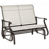 Outsunny Banc Coulissant D'exterieur Pour 2 Pers, Causeuse De Patio, Blanc