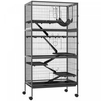 Pawhut Cage Roulante A 6 Niveaux Pour Petits Animaux, Cage Pour Cochon D'inde, Furet, Chinchilla, Ch