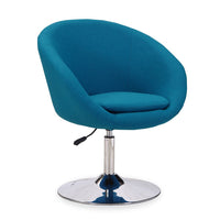 Chaise Hopper de Manhattan Comfort à hauteur réglable en chrome poli et en mélange de laine - bleu
