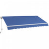 Outsunny Auvent Retractable Manuel Pare-soleil, Bleu Fonce