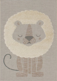 Carpette à motif lion texturé pour enfants - 6 pi 7 po x 9 pi 6 po