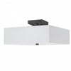 Plafonnier semi-affleuré Seren de Dainolite avec abat-jour blanc, fini noir mat et 3 ampoules