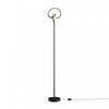 Lampe à pied à conception circulaire tordue à DEL de 58 po noir mat