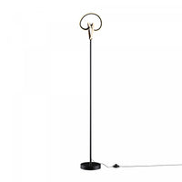  Lampe à pied à conception circulaire tordue à DEL de 58 po noir mat