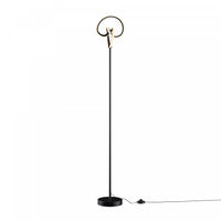 Lampe à pied à conception circulaire tordue à DEL de 58 po noir mat
