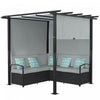 Outsunny Meubles De Terrasse Avec Canape Pergola Retractable, Gris