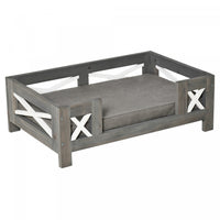 Pawhut Lit Sureleve Pour Chien, Style Canape Pour Animal De Compagnie, Canape Moderne Pour Chat, Ave