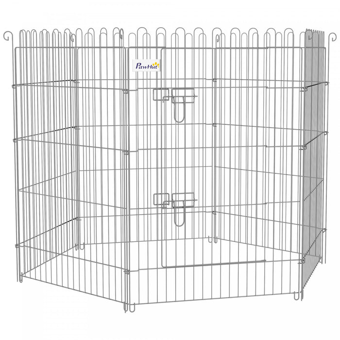 PawHut Parc pour Chiens et Chiots a 8 Panneaux, Enclos d’Exercice pour Animaux, Interieur/Exterieur, 91 cm de Haut