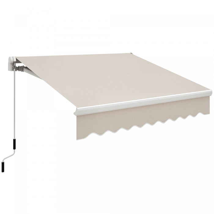 Store Retractable Manuel pour Terrasse 250 x 200 cm, Protection Solaire, Beige