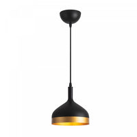 Luminaire suspendu de la collection Dash de 8 po - noir et doré
