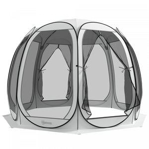 Outsunny Tente Moustiquaire , Tonnelle Escamotable Avec 2 Portes, Creme