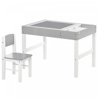 Qaba Ensemble De Table Et De Chaise Pour Enfants Multi-usage Avec Blocs De Construction Bureau, Ense
