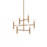 Petit lustre Ava de Dainolite avec fini bronze rétro et 12 ampoules
