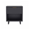Elara Contemporary 18" Solid Wood Nightstand in Charcoal Gray (1-Drawer) | Table de nuit contemporaine Elara 18" en bois massif gris charbon (1 tiroir)