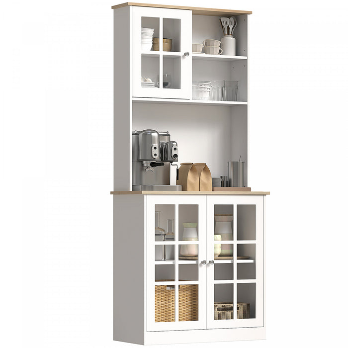 HOMCOM Garde-Manger 3 Armoires 2 Etageres Ouvertes Plan de Travail