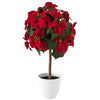 Arbre poinsettia de table rouge de 22 po