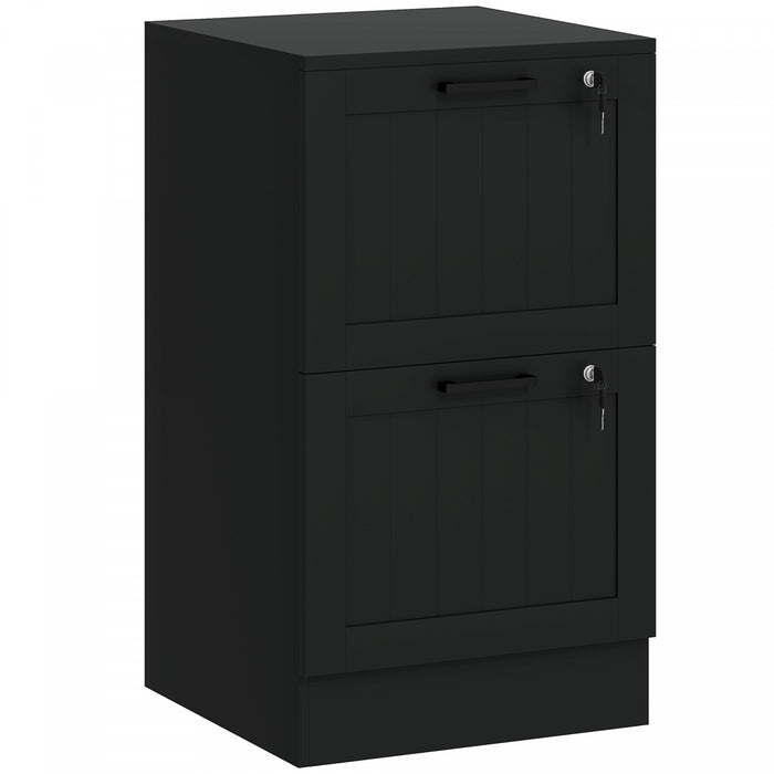 HOMCOM Classeur a 2 tiroirs avec serrure pour lettre A4, Noir
