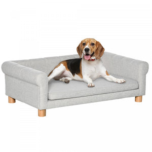 Pawhut Canape Moderne Pour Chat Ou Grand Chien Avec Coussin De Siege Amovible, Gris Clair