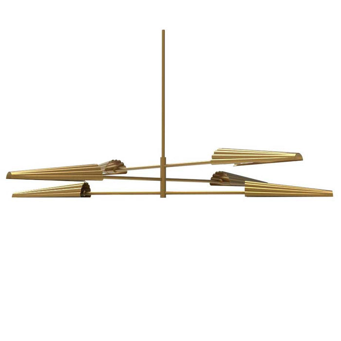Lustre Cassie de Dainolite à 3 niveaux, avec fini laiton vieilli et 6 ampoules