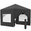 Outsunny 10'x10' Tente De Reception Tonnelle Avec Sac De Transport, Noir