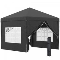 Outsunny 10'x10' Tente De Reception Tonnelle Avec Sac De Transport, Noir