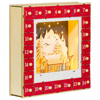 Homcom Calendrier De L'avent De Noel Avec 24 Tiroirs Et Lumieres LED