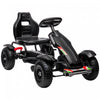 Aosom Kart A Pedales Pour Enfants, Voiture A Pedales Avec Seau Reglable, Frein A Main, 4 Roues En Caoutchouc, 5 A 12 Ans, Noir