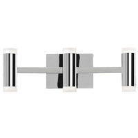 Lumière de coiffeuse Wilson de Dainolite en acrylique givré qui diffuse la lumière, avec fini chromé poli et ampoule à DEL de 33 W