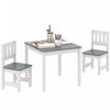 Qaba Ensemble table et chaises pour enfants, table et 2 chaises, gris