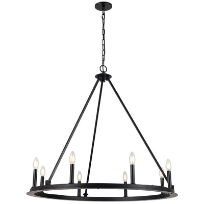 Dainolite Colby 8 Light Chandelier Matte Black Lamp|Lustre Colby de Dainolite avec fini noir mat et 8 ampoules