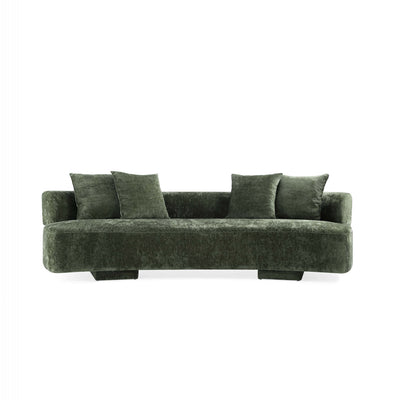 Verandah Mid-Century Modern 112" Chenille Sofa in Olive Green | Canape en chenille vert olive Verandah Mid-Century Modern 112"