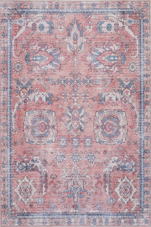 Aqua Flammes Rose Tapis Lavable Et Antiderapant A Poils Ras 5'x7'
